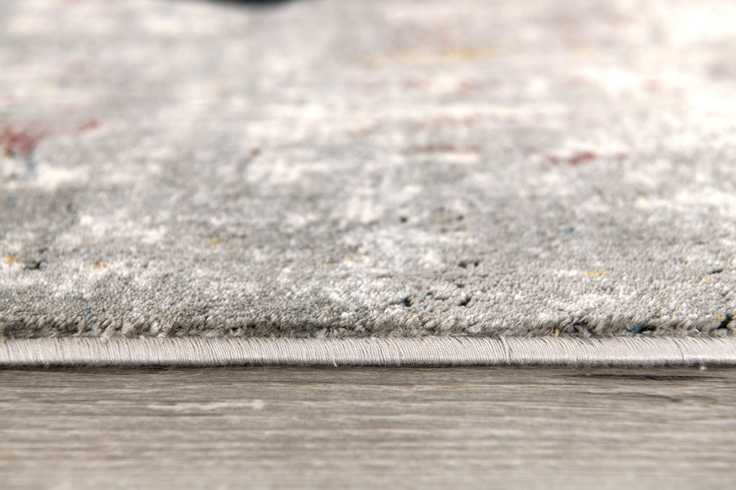 Aeris Distressed Abstract Comtemporary Grey and Red Indoor Rug