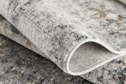 Aurelia Distressed Geometric Comtemporary Grey and Red Indoor Rug