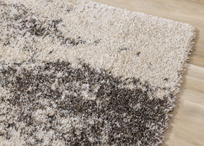 Contemporary Distressed Cream Area Rug