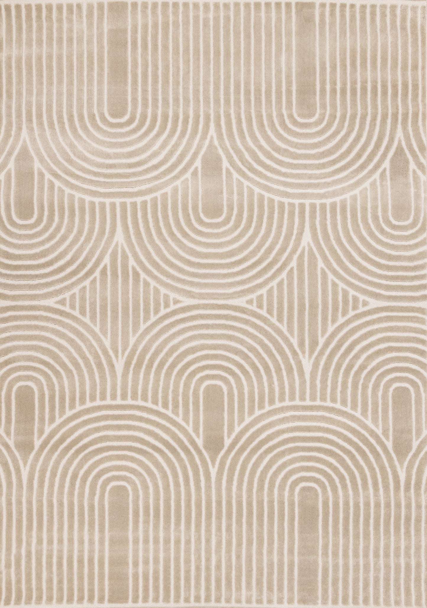 Contemporary Geometric Beige Area Rug-1