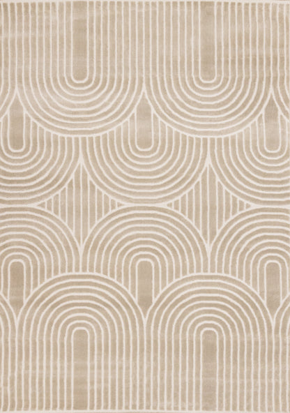 Contemporary Geometric Beige Area Rug-1