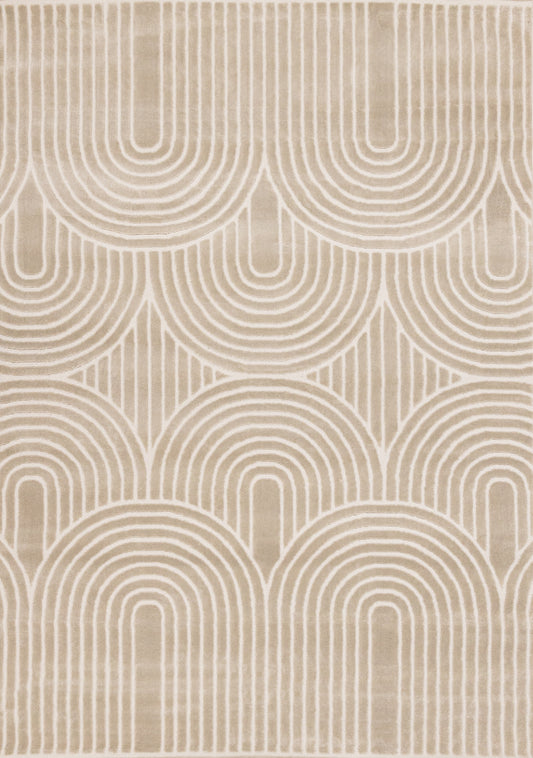 Contemporary Geometric Beige Area Rug
