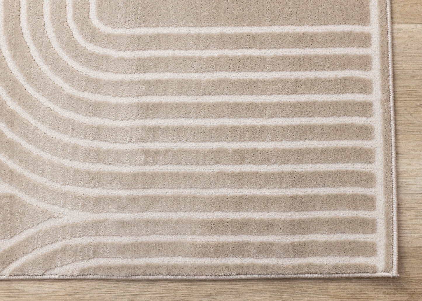 Contemporary Geometric Beige Area Rug-4