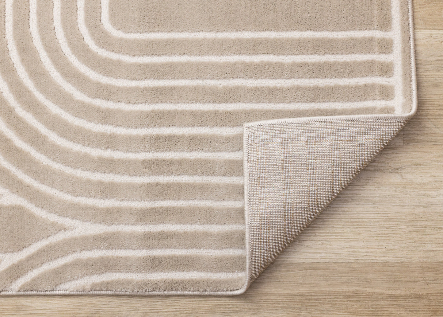 Contemporary Geometric Beige Area Rug-5
