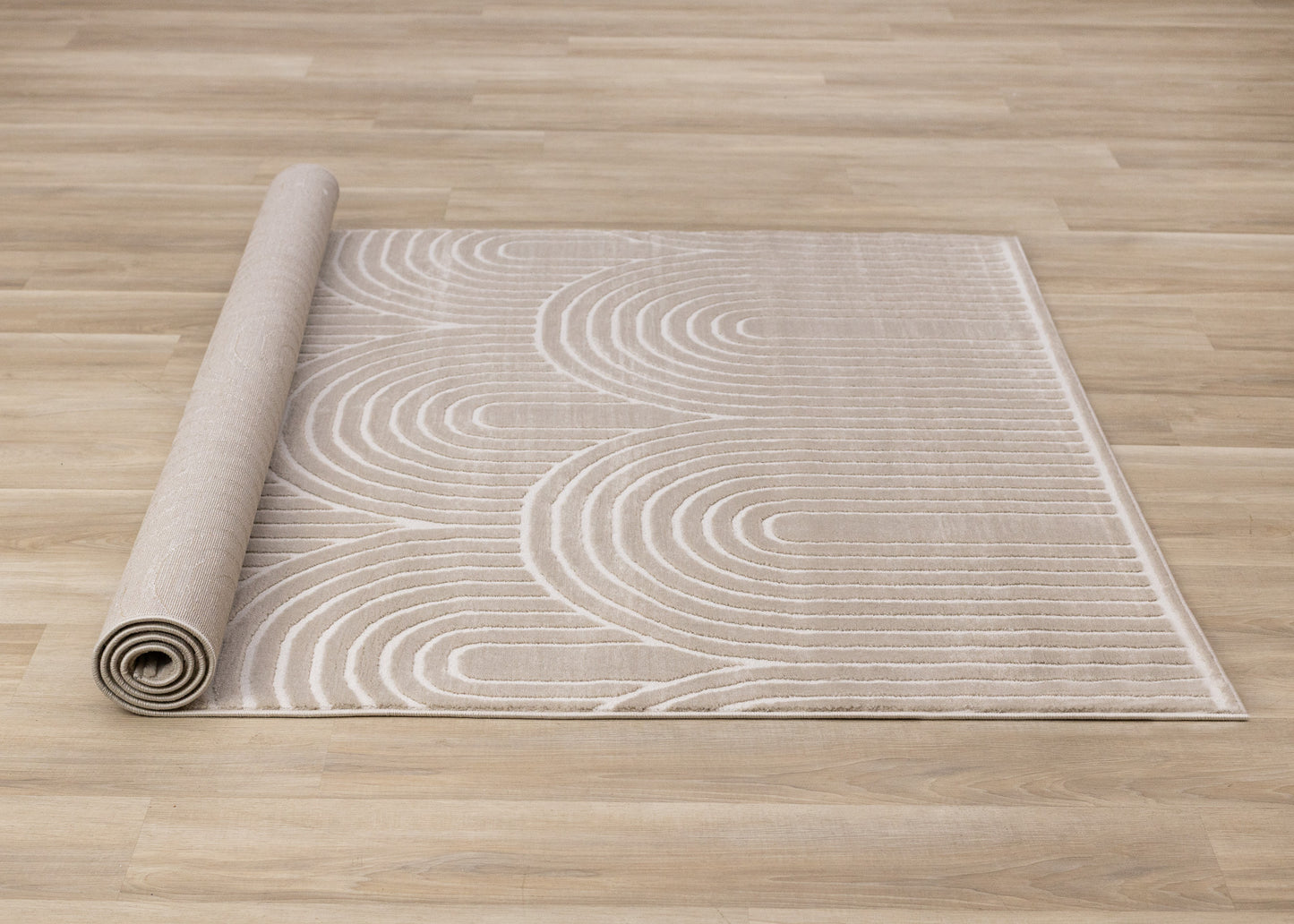 Contemporary Geometric Beige Area Rug-6