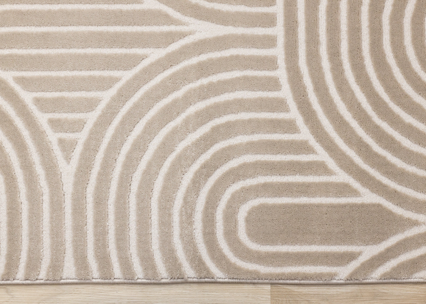 Contemporary Geometric Beige Area Rug-7