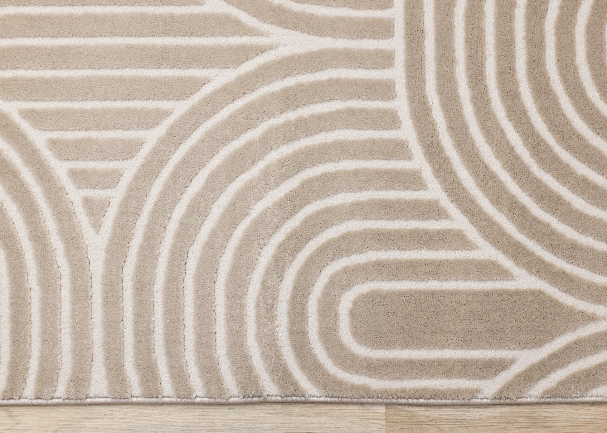 Contemporary Geometric Beige Area Rug-7