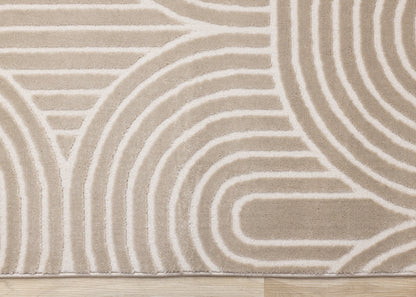 Contemporary Geometric Beige Area Rug-7