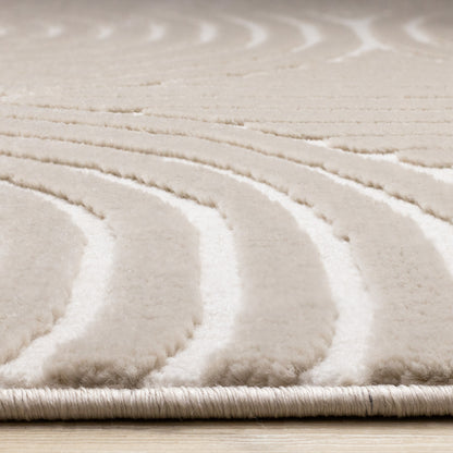Contemporary Geometric Beige Area Rug-8