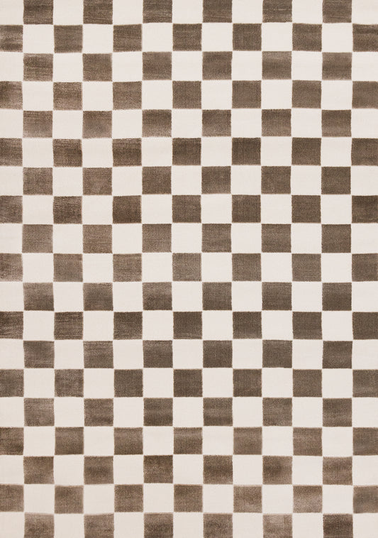 Contemporary Geometric Brown Area Rug