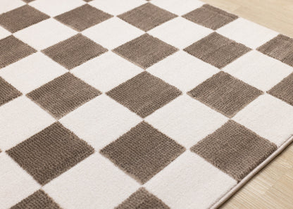 Contemporary Geometric Brown Area Rug