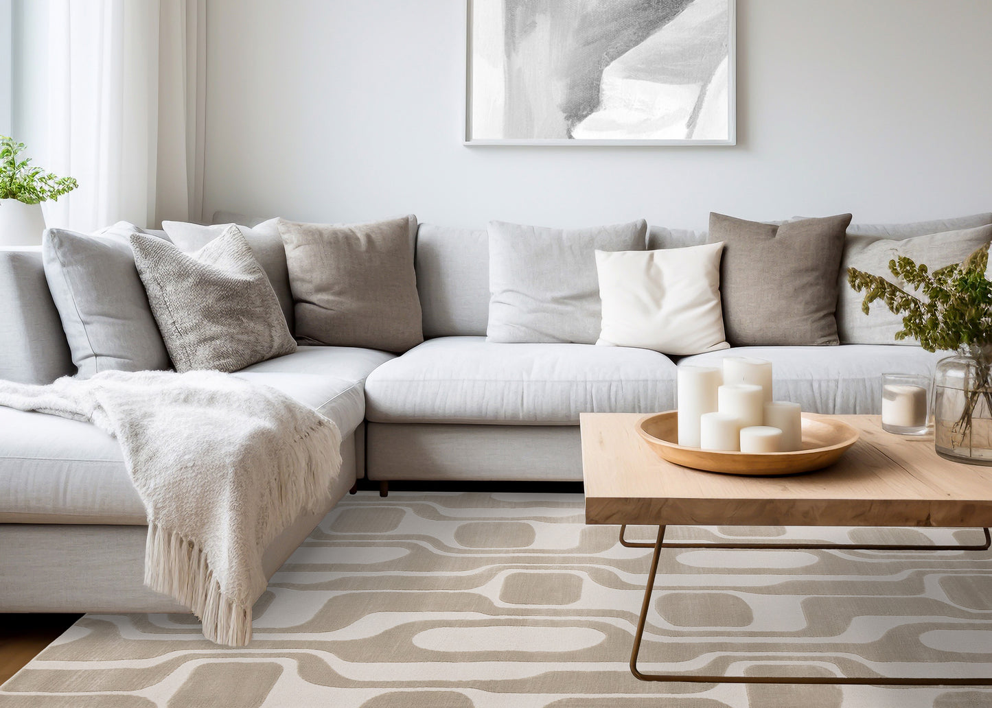 Mid-Century Geometric Cream Area Rug-3