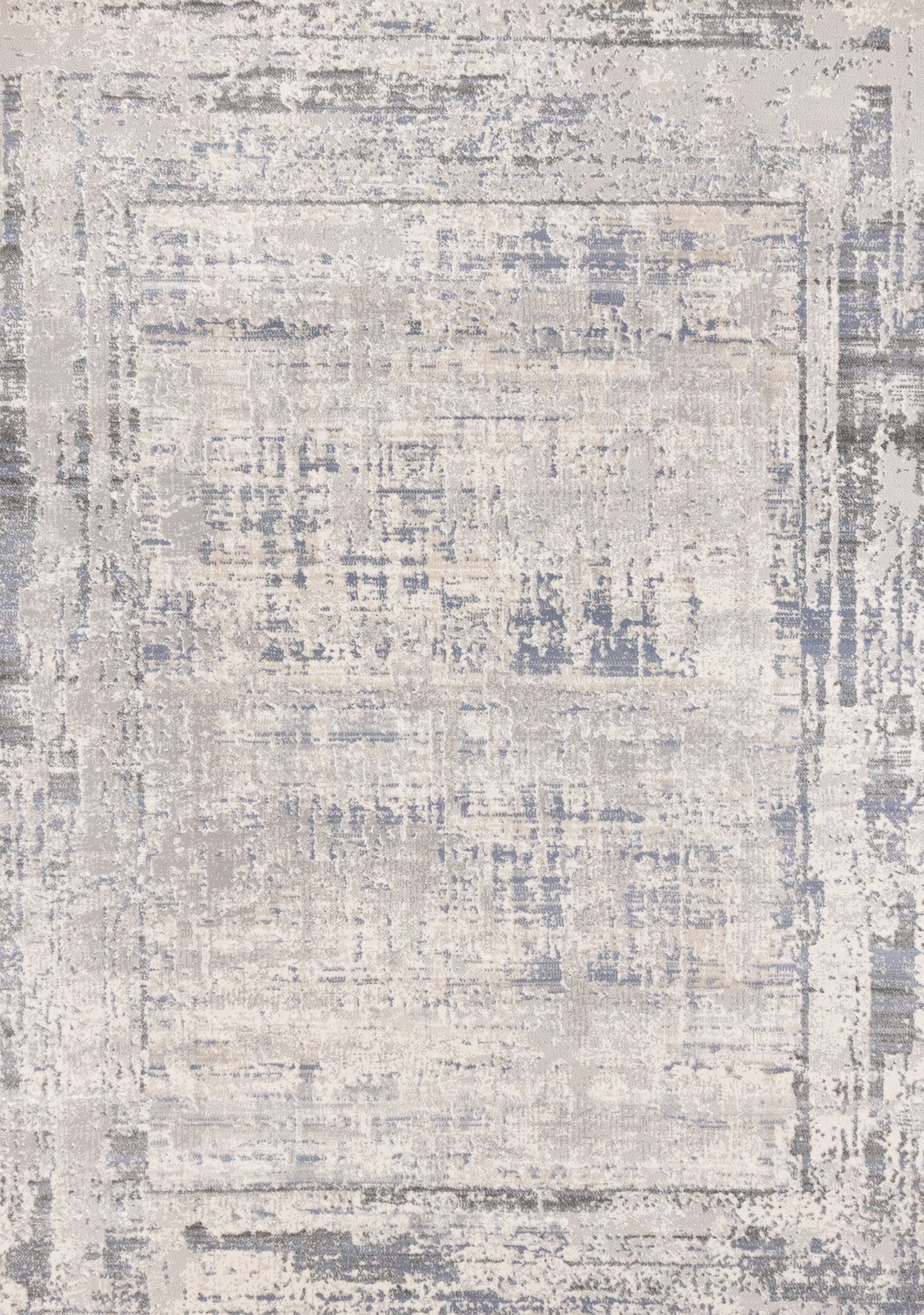 Contemporary Border Organic Grey Area Rug