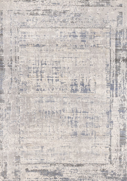 Contemporary Border Organic Grey Area Rug