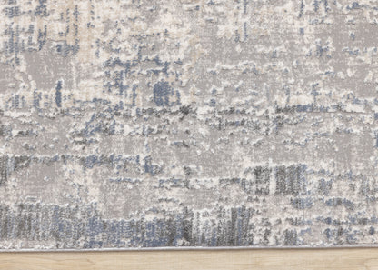 Contemporary Border Organic Grey Area Rug