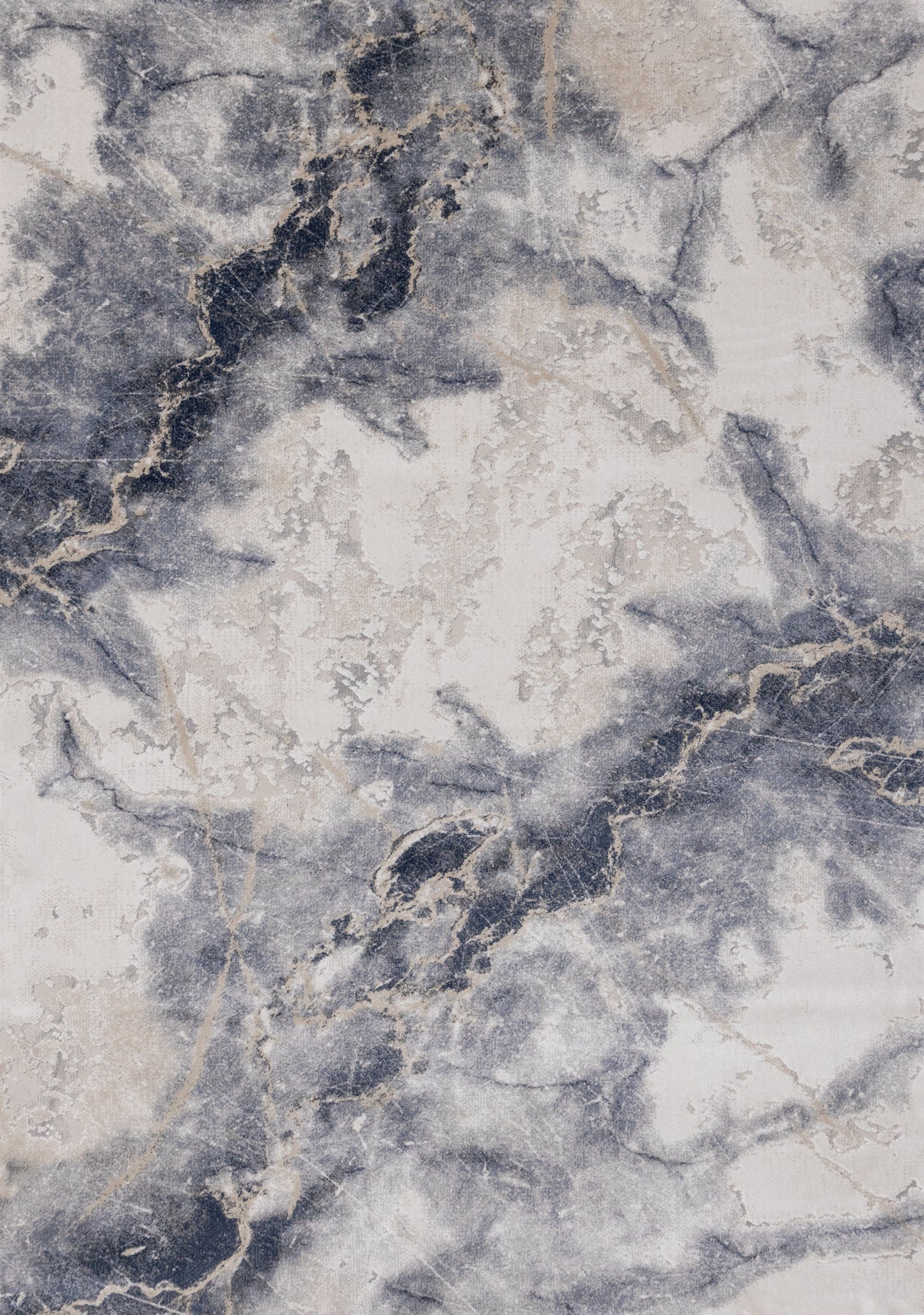 Contemporary Organic Blue Area Rug