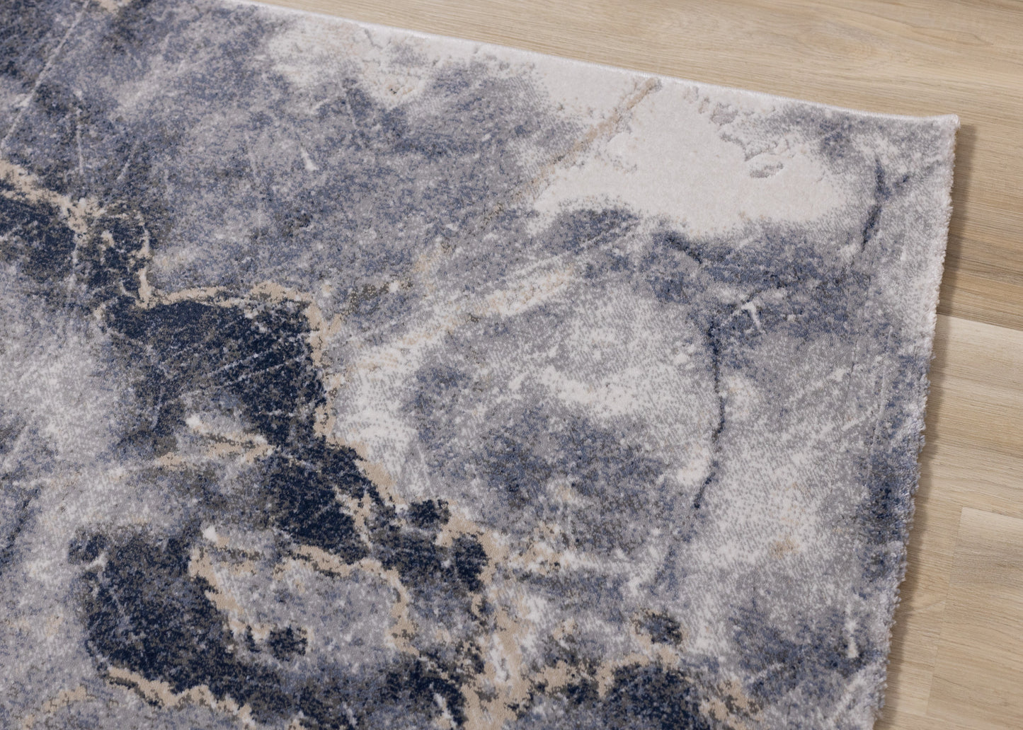 Contemporary Organic Blue Area Rug