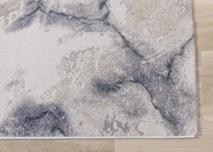 Contemporary Organic Blue Area Rug