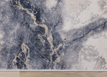 Contemporary Organic Blue Area Rug