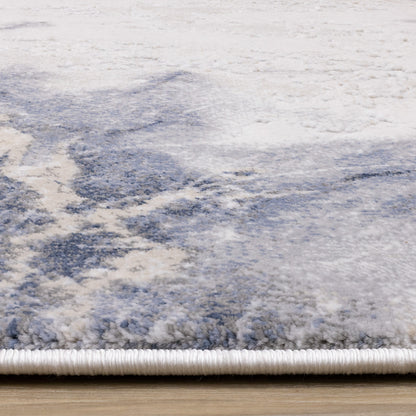 Contemporary Organic Blue Area Rug