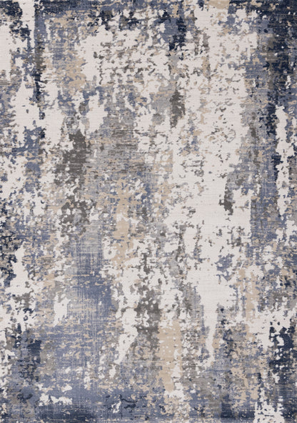 Contemporary Organic Blue Area Rug
