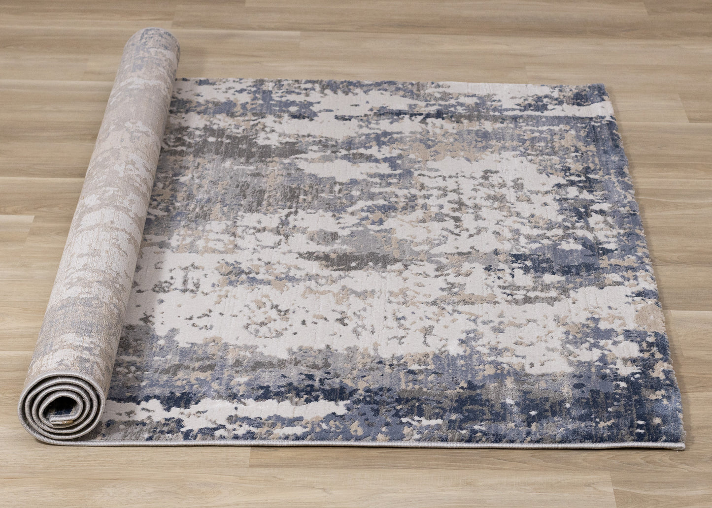 Contemporary Organic Blue Area Rug