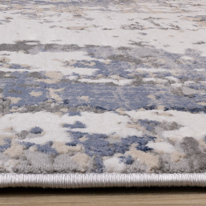 Contemporary Organic Blue Area Rug