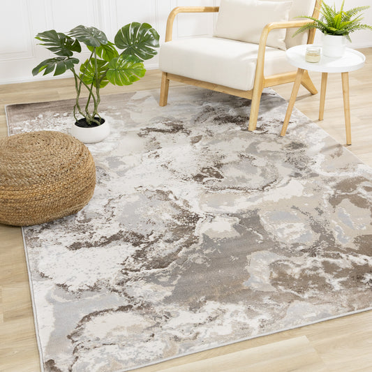 Classic Traditional Border Taupe Area Rug