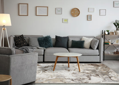 Classic Traditional Border Taupe Area Rug