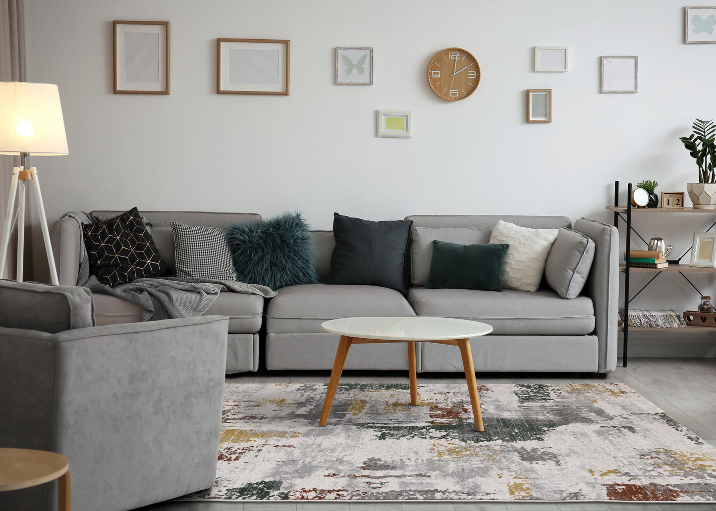 Contemporary Organic Grey Area Rug