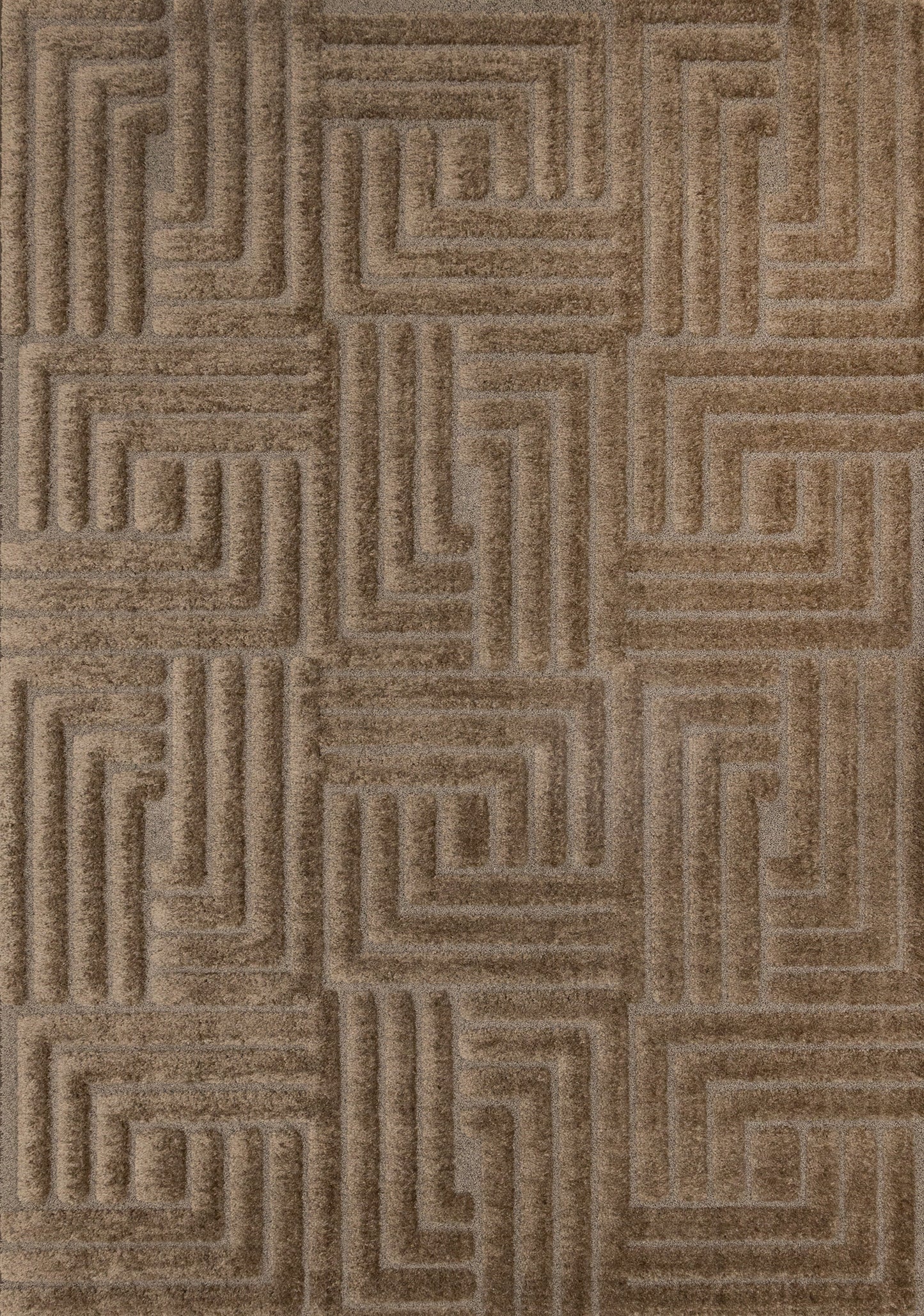 Modern Geometric Brown Area Rug-1