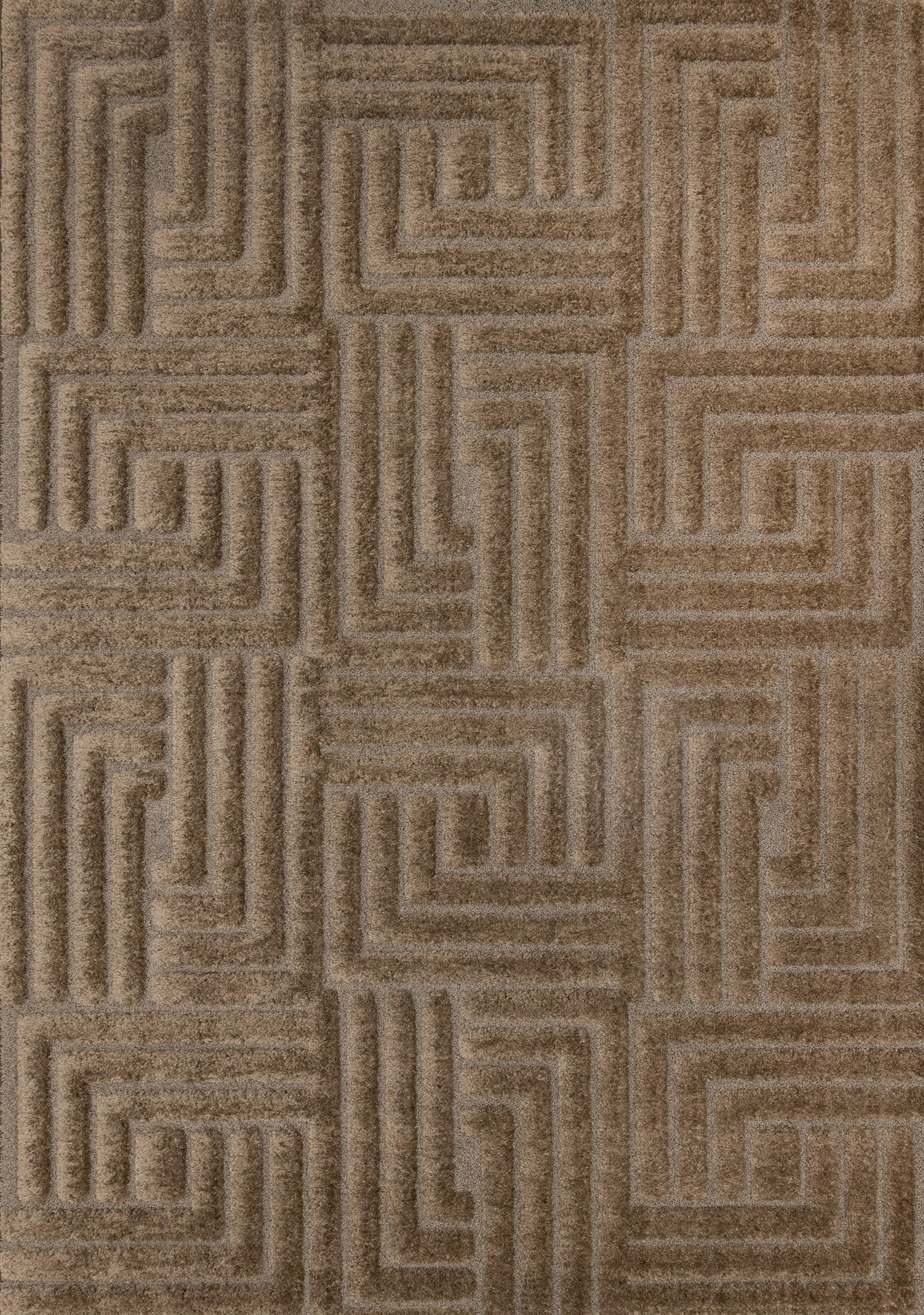 Modern Geometric Brown Area Rug-1