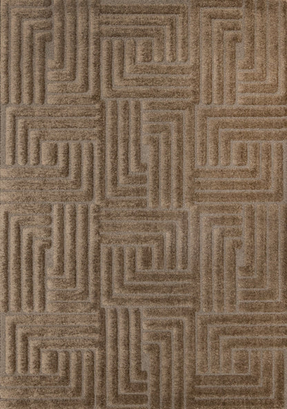 Modern Geometric Brown Area Rug-1