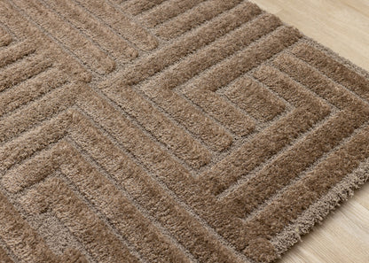 Modern Geometric Brown Area Rug-5