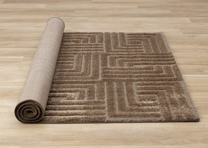 Modern Geometric Brown Area Rug-8