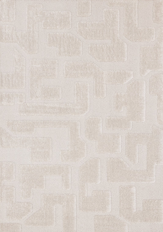 Modern Geometric White Area Rug