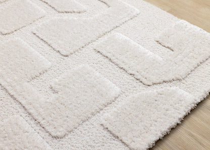 Modern Geometric White Area Rug-5