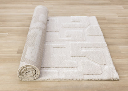 Modern Geometric White Area Rug-8