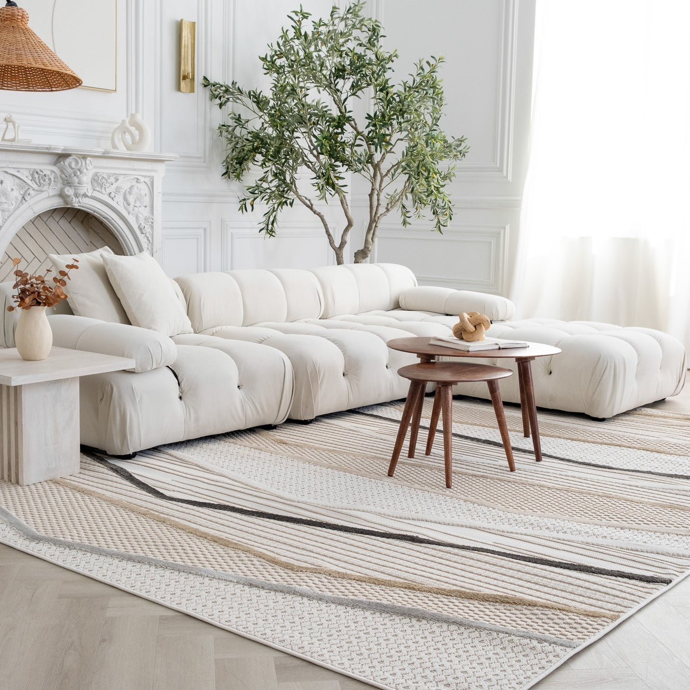 Maison Abstract Modern Cream Rug