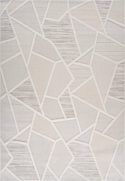 Novara Geometric Comtemporary Cream and Beige Indoor Rug-3