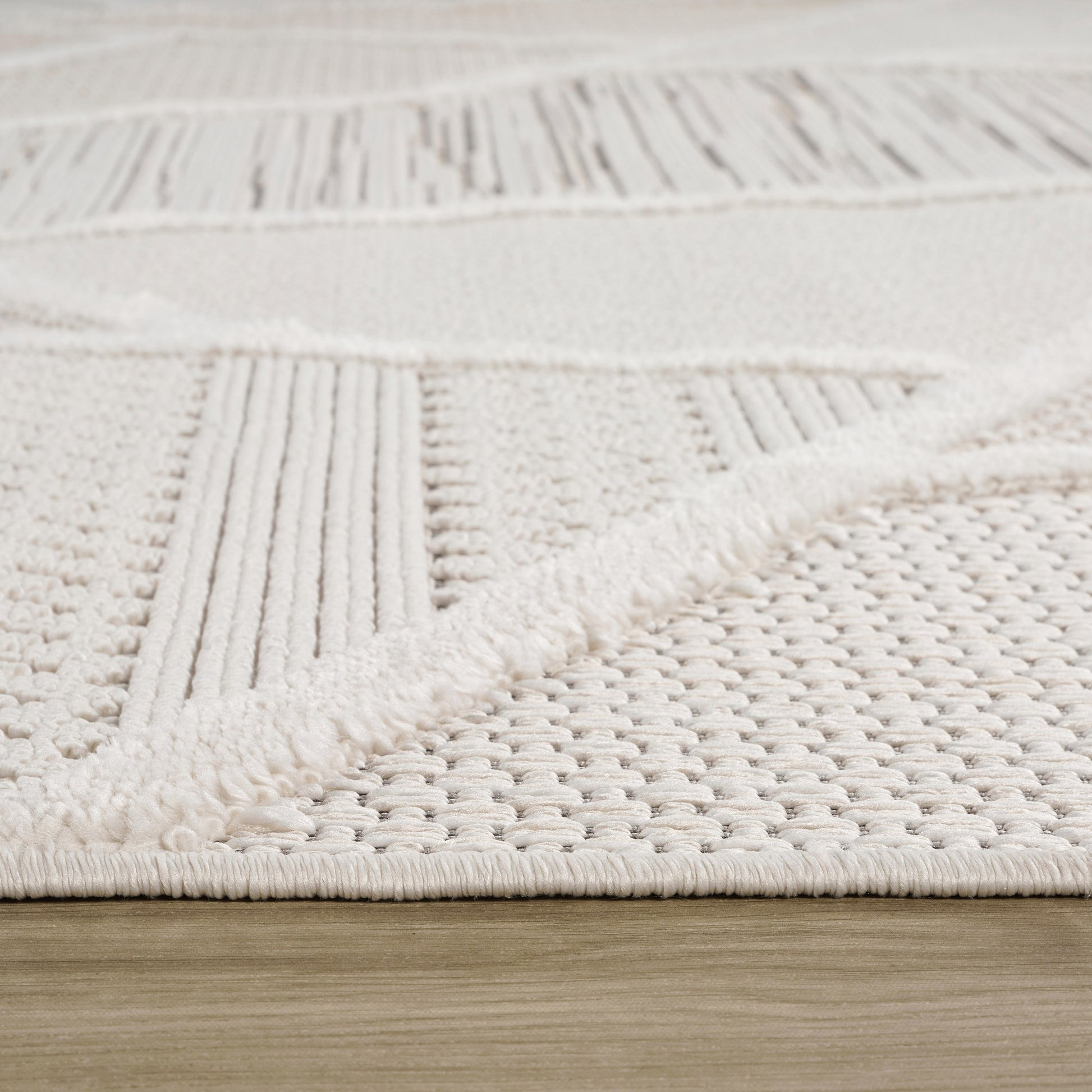 Novara Geometric Comtemporary Cream and Beige Indoor Rug-7