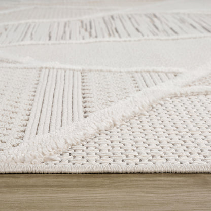 Novara Geometric Comtemporary Cream and Beige Indoor Rug-7