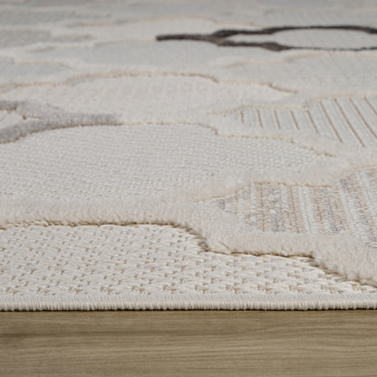Elyra Trellis Contemporary Cream and Beige Indoor Rug