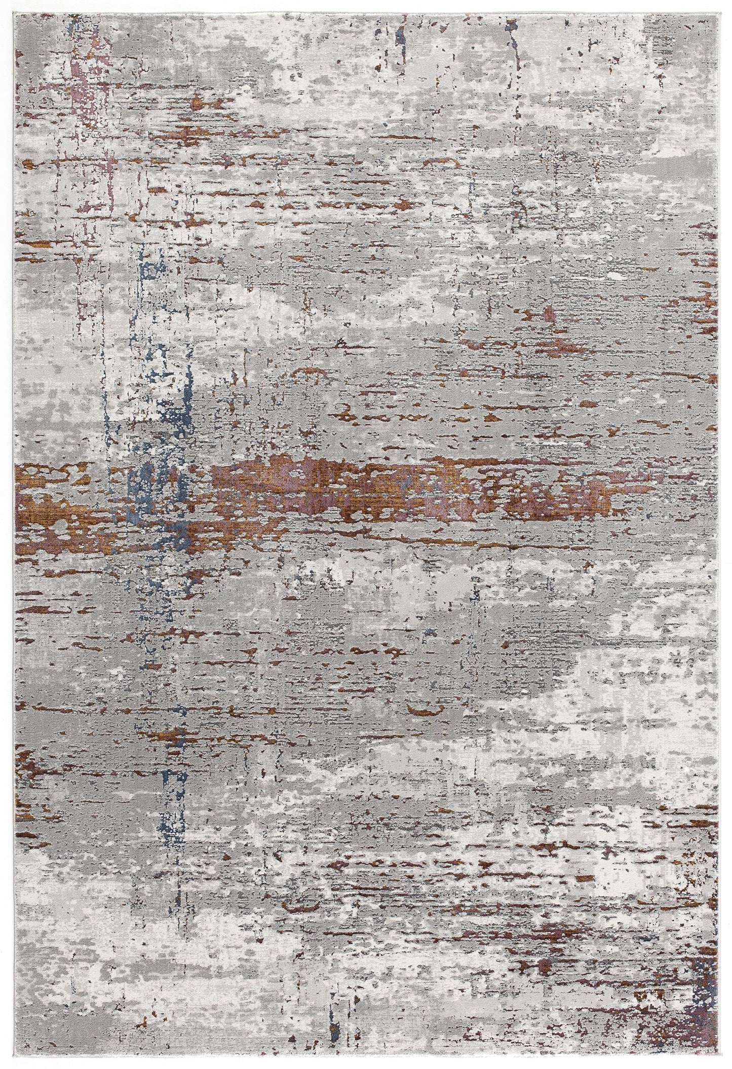 Cairn Abstract Distressed Comtemporary Grey and Red Indoor Rug-3