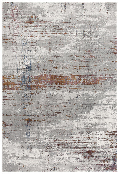 Cairn Abstract Distressed Comtemporary Grey and Red Indoor Rug-3