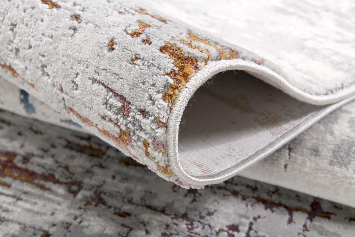 Cairn Abstract Distressed Comtemporary Grey and Red Indoor Rug-8