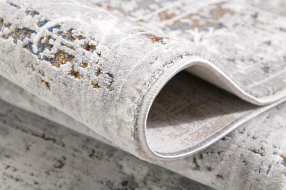 Seren Distressed Medallion Comtemporary Grey and Beige Indoor Rug