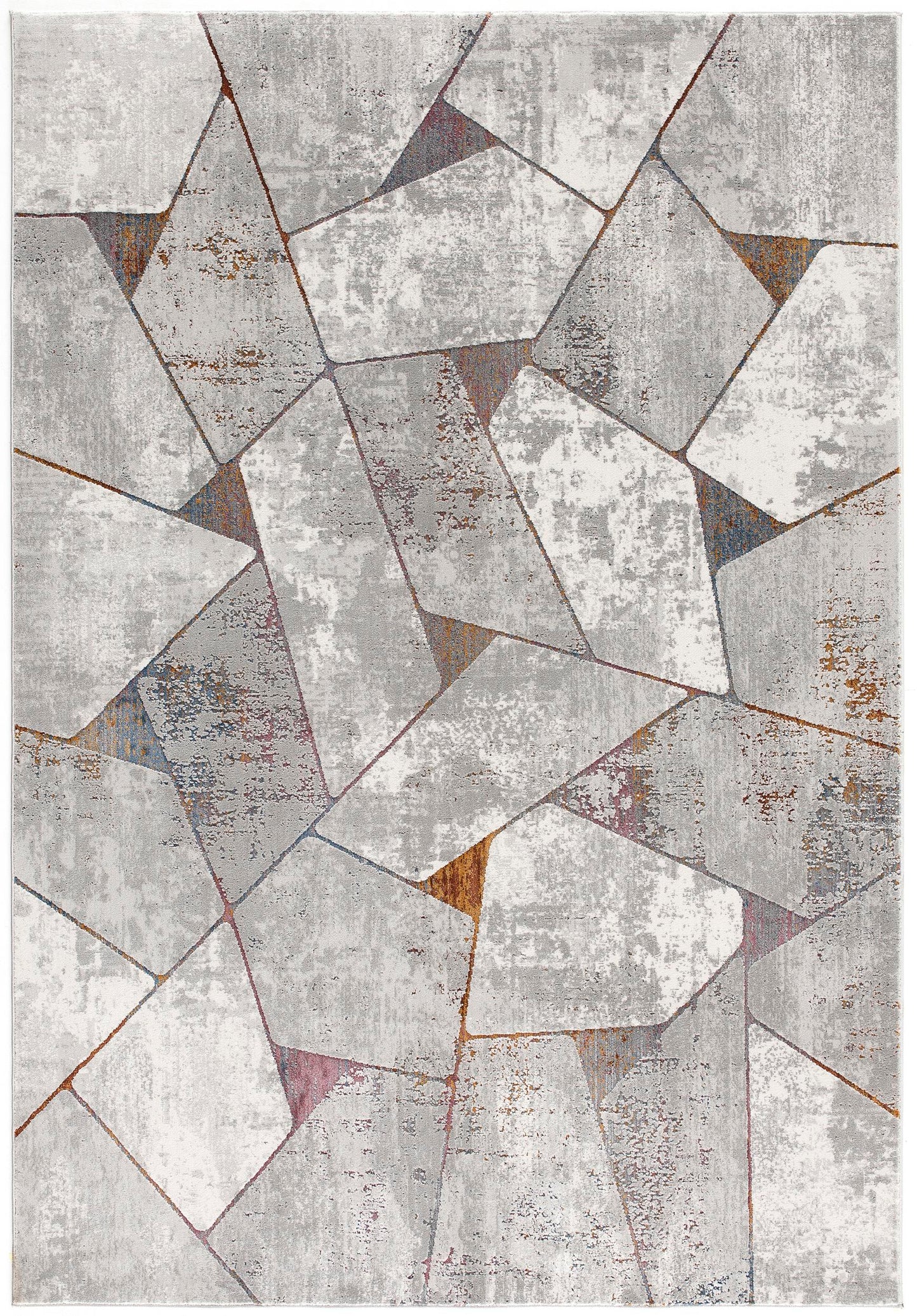 Kairon Geometric Contemporary Grey and Beige Indoor Rug