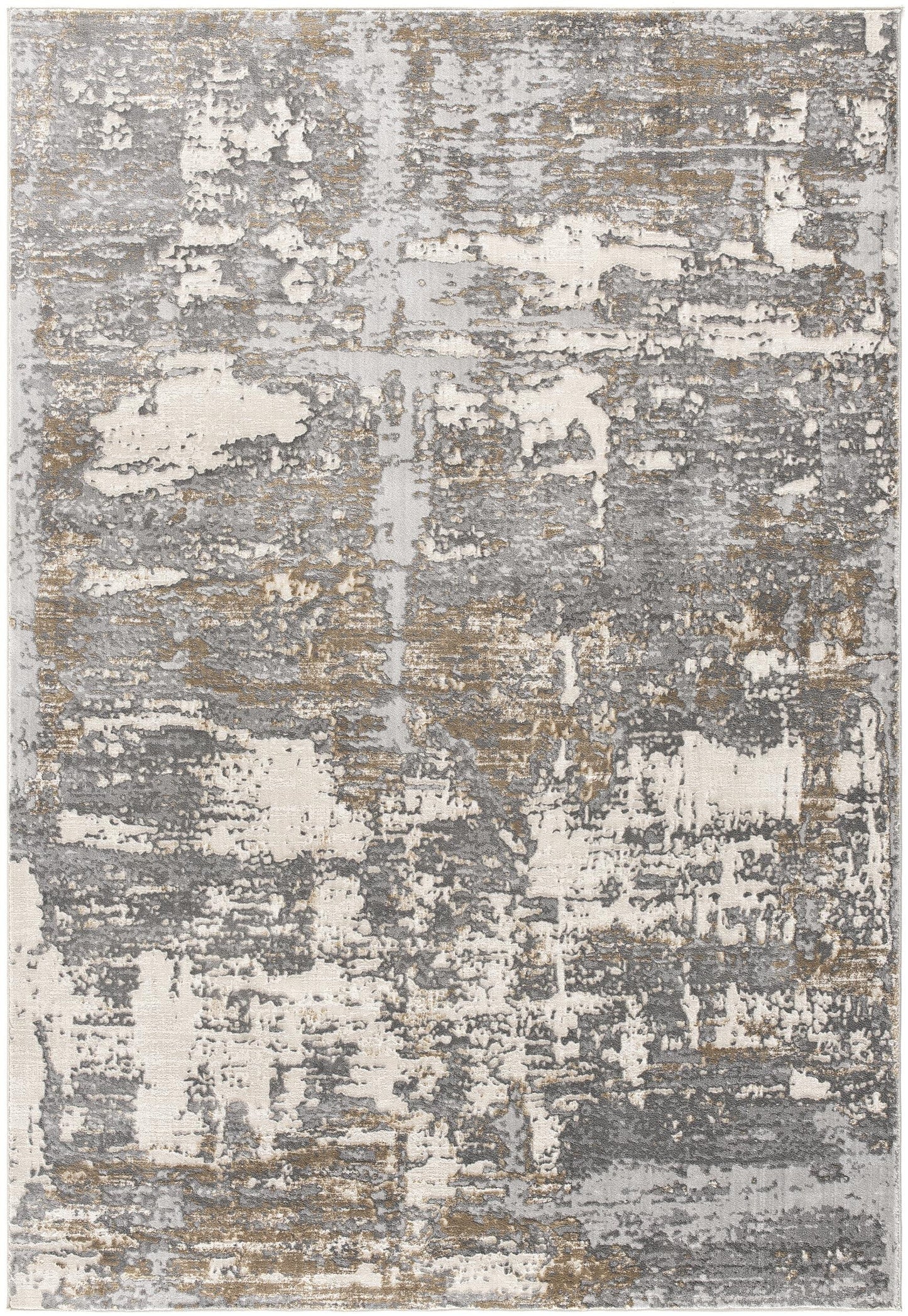 Vireo Abstract Distressed Comtemporary Grey and Brown Indoor Rug