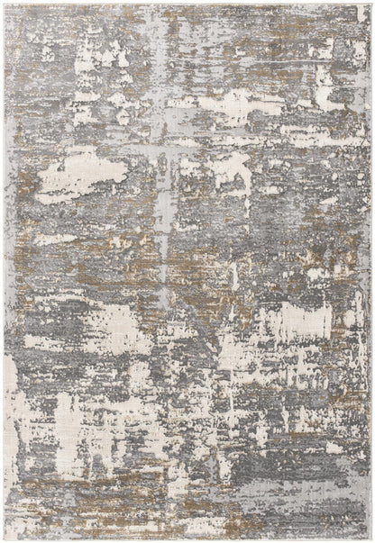 Vireo Abstract Distressed Comtemporary Grey and Brown Indoor Rug